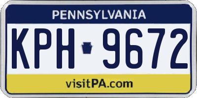 PA license plate KPH9672