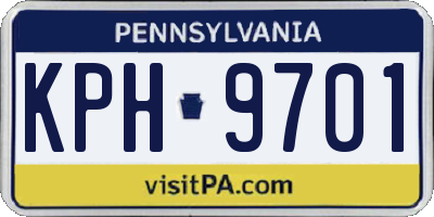 PA license plate KPH9701