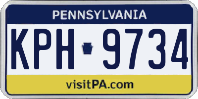 PA license plate KPH9734