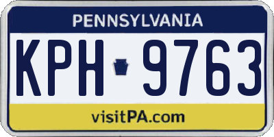 PA license plate KPH9763