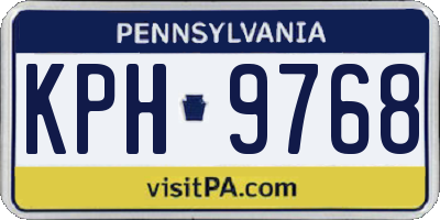 PA license plate KPH9768