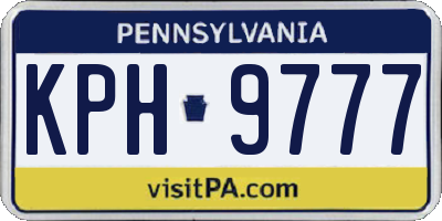 PA license plate KPH9777