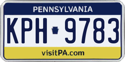PA license plate KPH9783