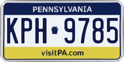 PA license plate KPH9785