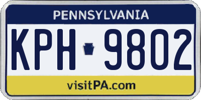 PA license plate KPH9802