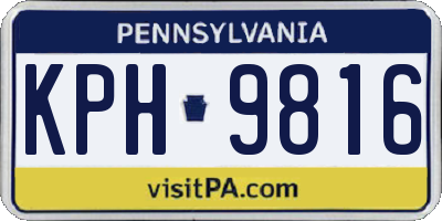 PA license plate KPH9816