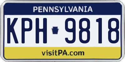PA license plate KPH9818