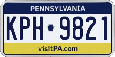 PA license plate KPH9821