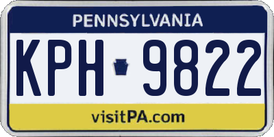 PA license plate KPH9822
