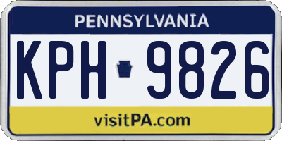 PA license plate KPH9826