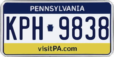 PA license plate KPH9838