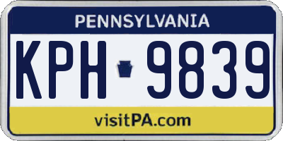 PA license plate KPH9839