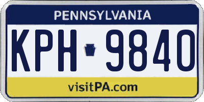 PA license plate KPH9840