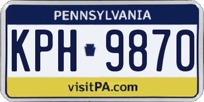 PA license plate KPH9870