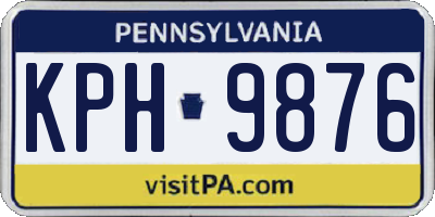 PA license plate KPH9876