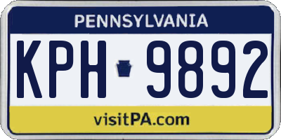 PA license plate KPH9892