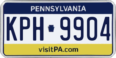 PA license plate KPH9904