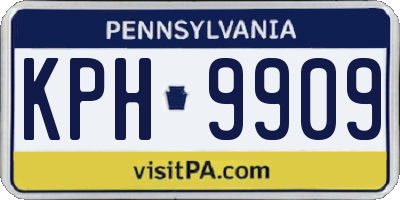 PA license plate KPH9909
