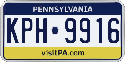 PA license plate KPH9916