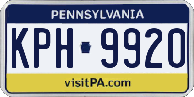 PA license plate KPH9920