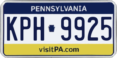 PA license plate KPH9925