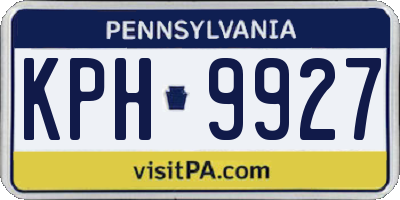 PA license plate KPH9927