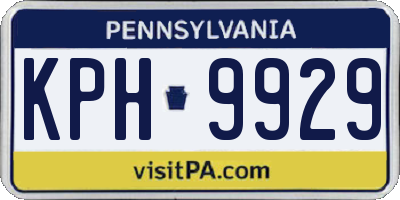 PA license plate KPH9929