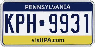 PA license plate KPH9931