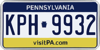 PA license plate KPH9932