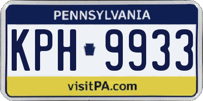 PA license plate KPH9933