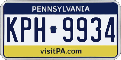 PA license plate KPH9934