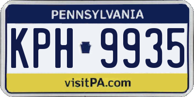 PA license plate KPH9935