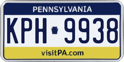 PA license plate KPH9938