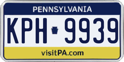 PA license plate KPH9939