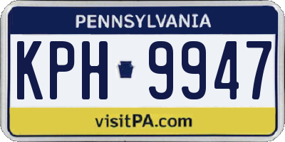 PA license plate KPH9947