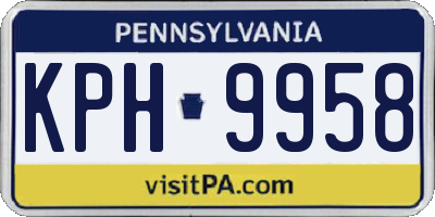 PA license plate KPH9958