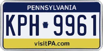 PA license plate KPH9961