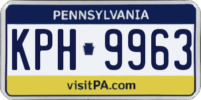 PA license plate KPH9963