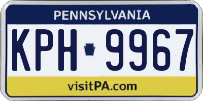 PA license plate KPH9967