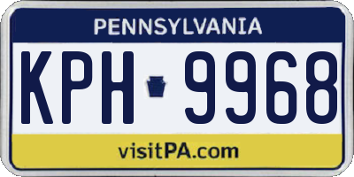 PA license plate KPH9968