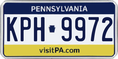 PA license plate KPH9972