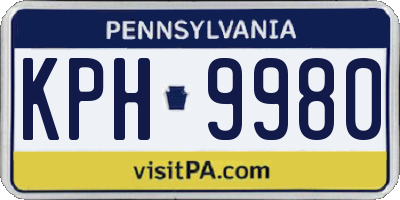 PA license plate KPH9980