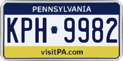 PA license plate KPH9982
