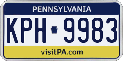 PA license plate KPH9983