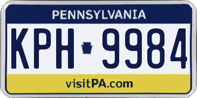 PA license plate KPH9984