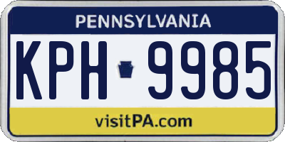 PA license plate KPH9985