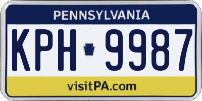 PA license plate KPH9987