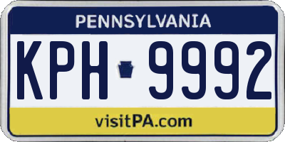 PA license plate KPH9992