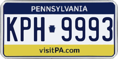 PA license plate KPH9993