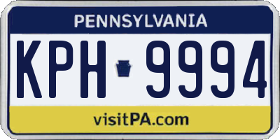 PA license plate KPH9994